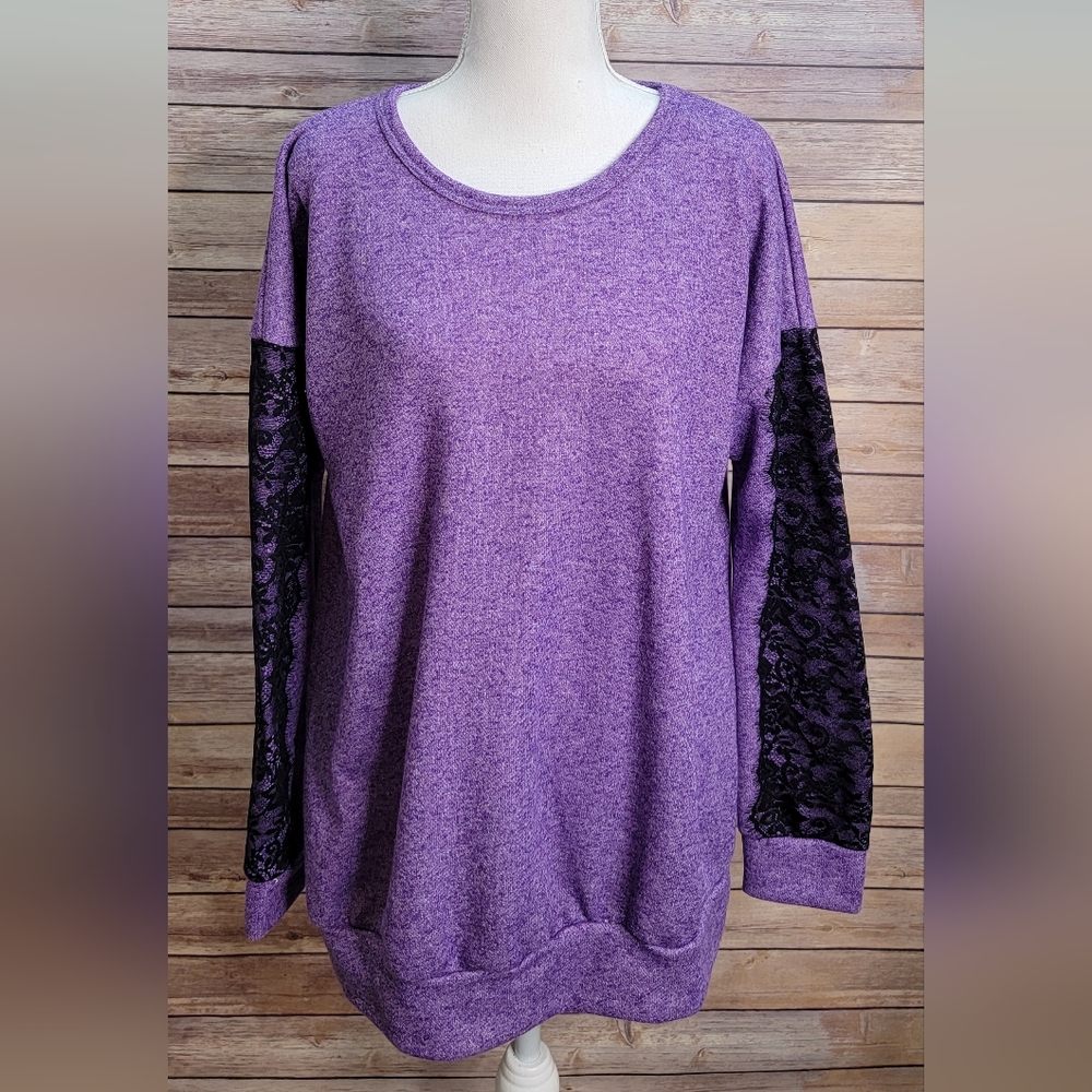 The Pulse Boutique Purple Long Sleeve Sweater - Medium